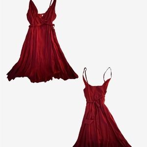 Elegant Red Sleeveless Dress